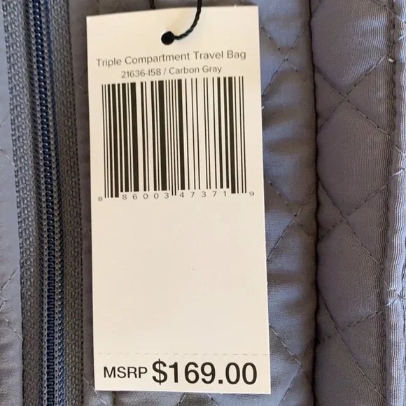 Triple Compartment Travel Bag - Carbon Grey - Picture 9 of 9